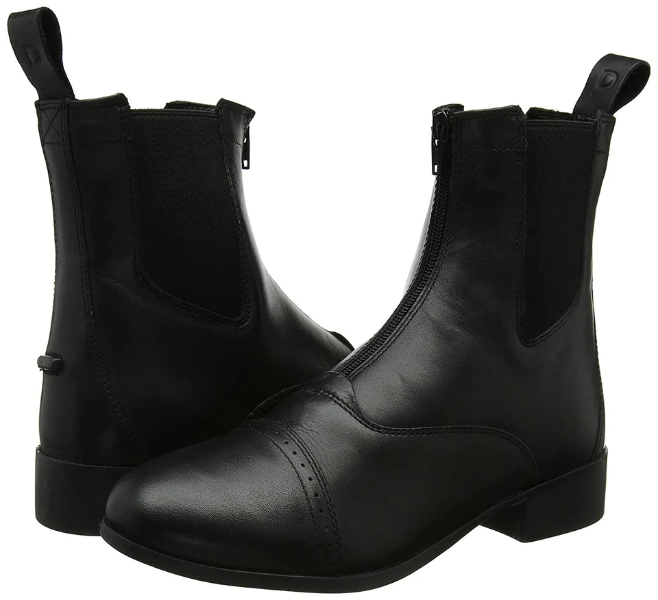 Botas JUSTIN Cuero Genuino Equitación Paddock Jodphur NEGRAS Damas en Tallas Foto 3 de 4