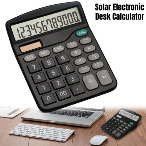 12 Digits Electronic Calculator Solar Calculator Dual Power Desktop Calculators - Picture 3 of 16