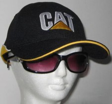 New Black/Gold CAT Logo Baseball Cap Caterpillar Promo Hat Mesh Sandwich Trucker