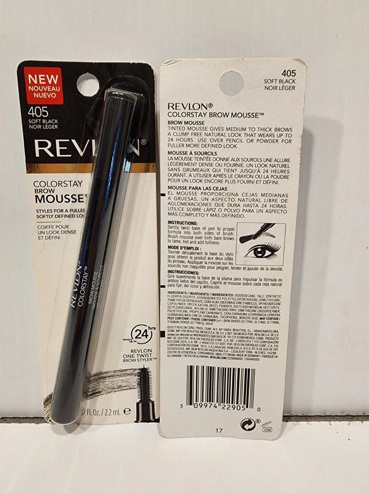 Revlon Colorstay Brow Mousse # 405 Soft Black Set of 2 New/Sealed - Image 2 of 2