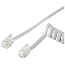 Oem Cavo telefonico spiralato per cornetta 4mt RJ10 4P4C Bianco