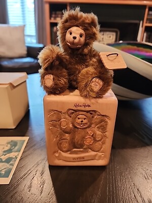 Robert Raikes Signed Limited Edition NIB Vintage Carved Box & Bear 'Peyton''