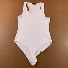 Ambiance Juniors Size Medium White Scoop Neck Sleeveless Racerback Bodysuit New