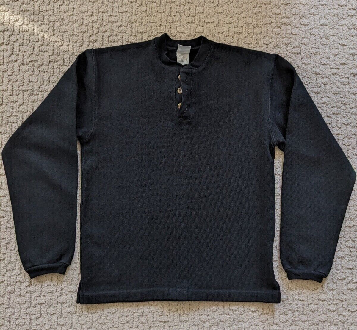 3 Button Front CAMBER 964 X-TREME JERSEY 3-BUTTON HENLEY Black USA M Heavyweight ...