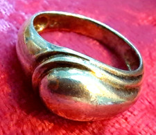 Sterling Silver Asymmetrical Raised Tear Drop Shaped Dome Band Ring 925 Signed