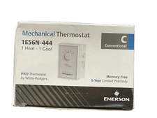 White-Rodgers 1E56N-444 Standard Mechanical Thermostat, 1 H 1 C, Hardwired NEW