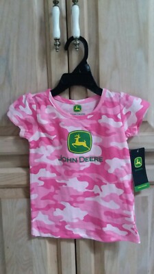 JOHN DEERE JFT442FT Pink Camo Short Sleeve T-Shirt size 4T