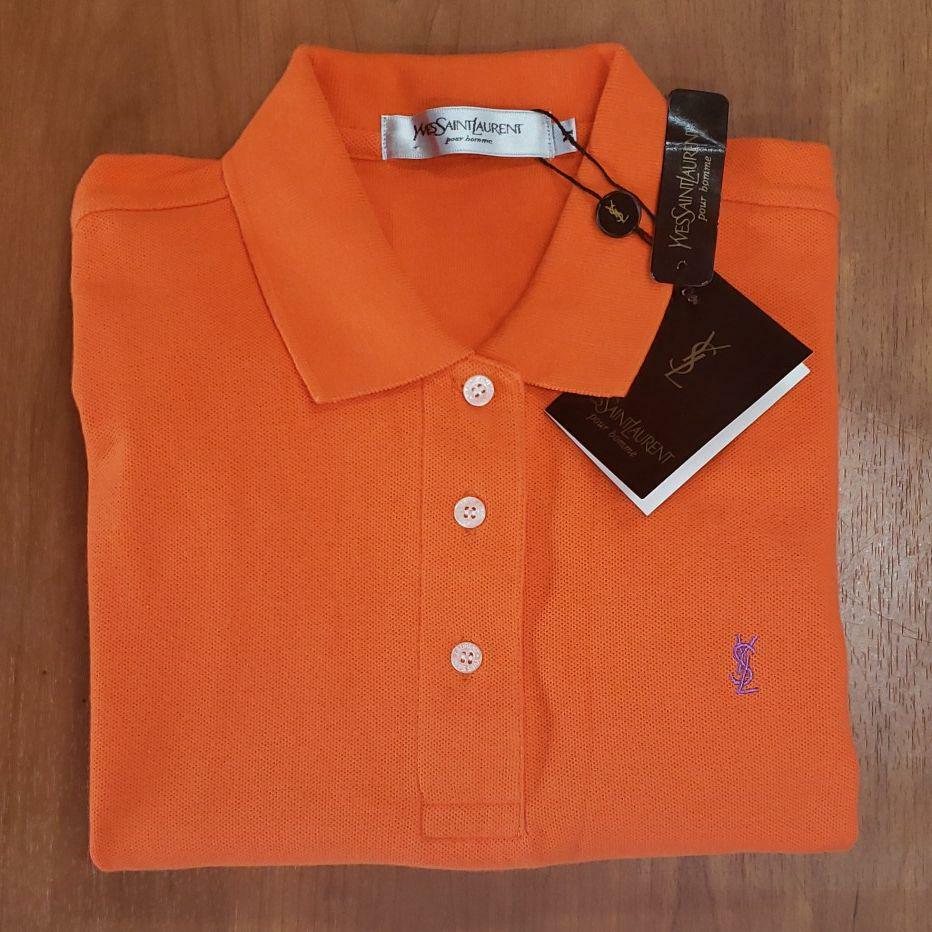Polo Yves Saint Laurent vintage manica lunga taglia M fondo di magazzino non usata