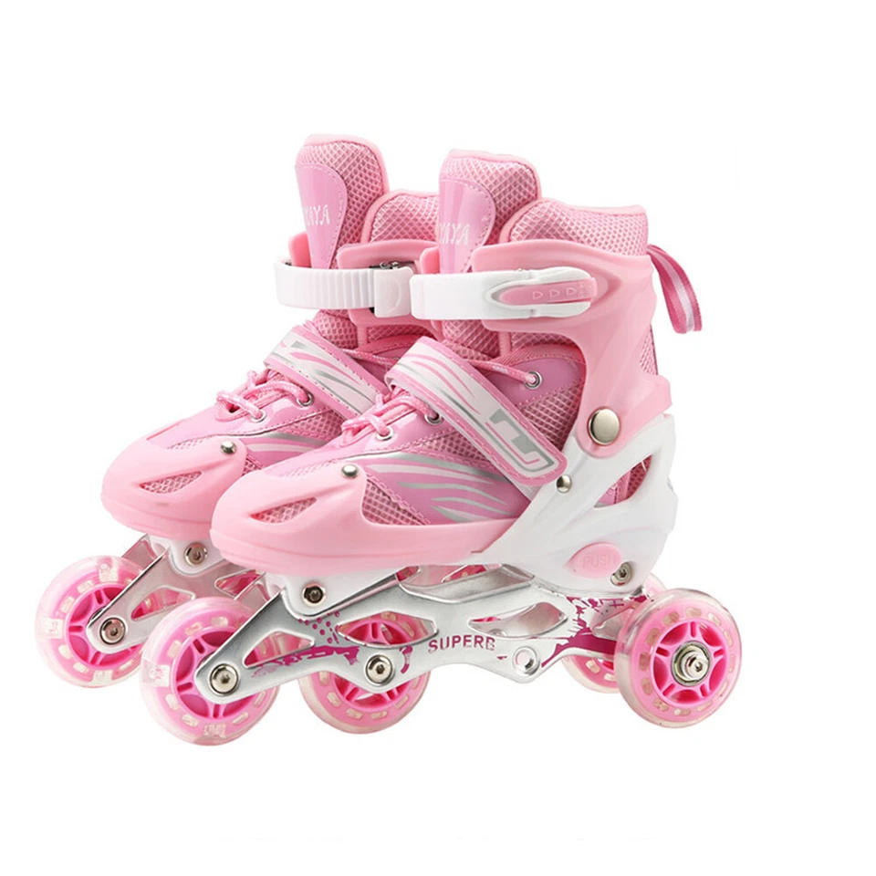 MARKENLOS Inline Skates Kinder Vestellbare Inliner mit beleuchteten LED Weihnachtsgeschenk