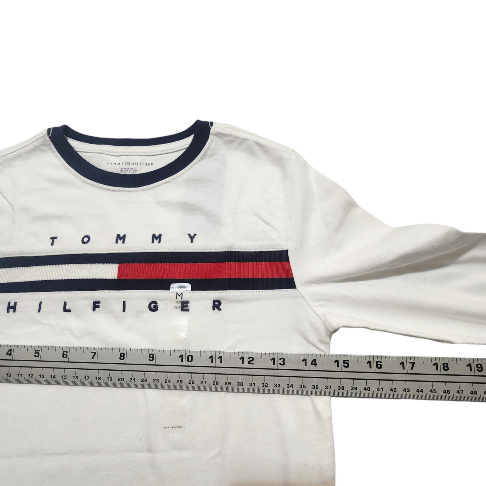 Tommy Hilfiger Boys Tino T-Shirt Long Sleeve Big Ribbon Flag Size M thumbnail 2