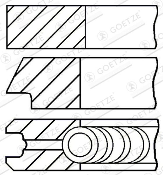 Goetze Engine Kolbenringsatz Goetze Diamond Coated® Lkz-Ring® 08-436506-00 Cdti-image