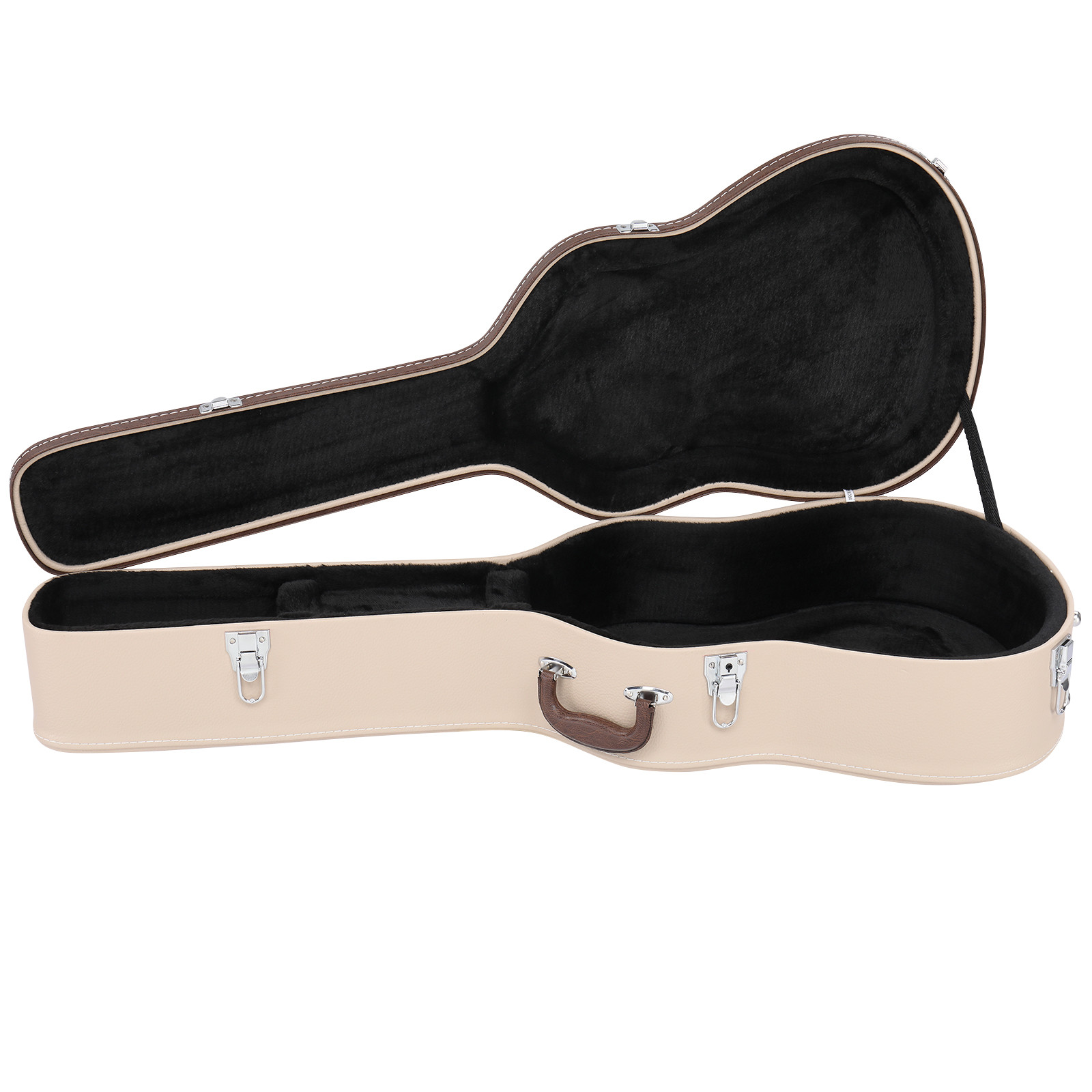 39-Inch Lightweight Beige Classical Guitar Hard Case with Microgroove Design