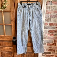 Aeropostale High Rise Baggy Jeans Womens 4 Short Light Wash Blue 100 Cotton