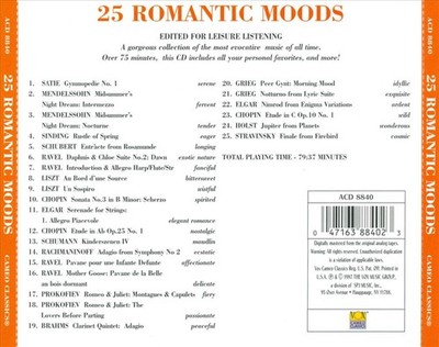 VARIOUS ARTISTS 25 ROMANTIC MOODS NEW CD