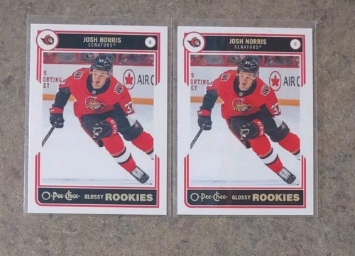 Lot (2) 2020-21 Upper Deck O-Pee-Chee Glossy Rookies Josh Norris RC Senators - Picture 1 of 1