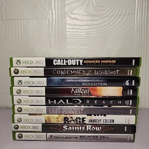 XBOX 360 game bundle lot 9 titles TESTED mostly CIB fallout halo condemned COD