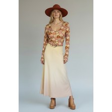 Vintage 60's Lansford Long Sleeve Maxi Dress Retro Belted Scoop Neck Size 2