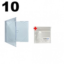 10 SLIM WHITE Color CD Jewel Cases 100 OPP Bags