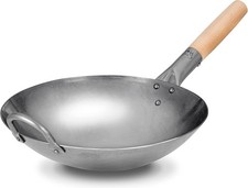 Image of Craft Wok 12-Inch Traditional Hand Hammered Carbon Steel Pow Wok (Round Bottom)
