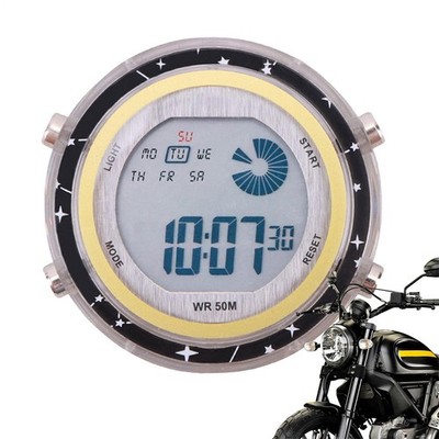 1x Motorrad Digitaler Uhr Wasserdichtes Motorrad -Mount -Uhr Luminous Dial Clock