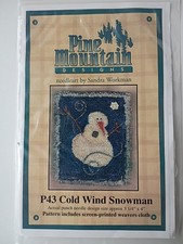 Cold Wind Snowman Punch Needle Pine Mountain Designs NEW w/fabric