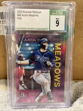2020 Bowman Platinum Austin Meadows #66 Pink 104/199 CSG 9