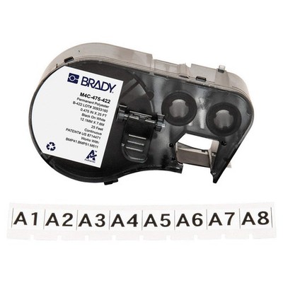 BRADY M4C-475-422 Precut Label Roll Cartridge,White,Gloss 808DF8