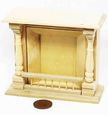 Maison de Poupées Naturel Finition en Bois Cheminée Miniature DIY Accessoire 058