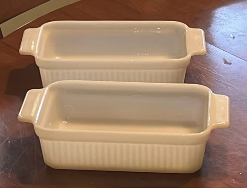 Set 2 Fire King Vintage Anchor Hocking 1Qt Bread Loaf Pan Baking Dish Milk Glass