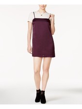 KENSIE Womens Purple Short Sleeve Jewel Neck Mini Shift Dress Size: L