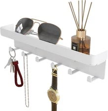 Key Holder for Wall Rustic Key and Mail Organizer 6 Key Hooks with Shelf Small K