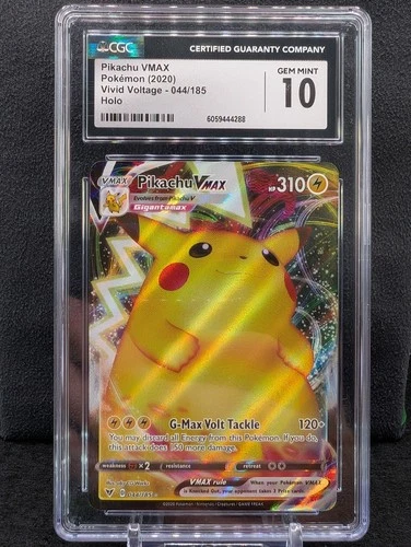 Pikachu VMAX 044/185 CGC 10 Vivid Voltage Full Art 2020 Holo