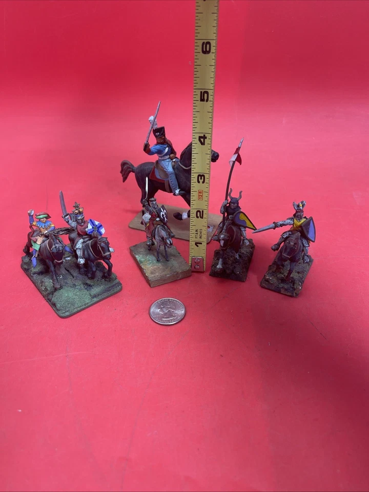 Painted Plastic Cavalry Miniatures on Horses,Mixed Medieval & Napoleonic Style - Image 2 of 4