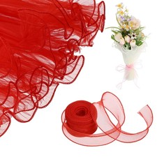 4 Yards Flower Wrapping Mesh Paper, Red