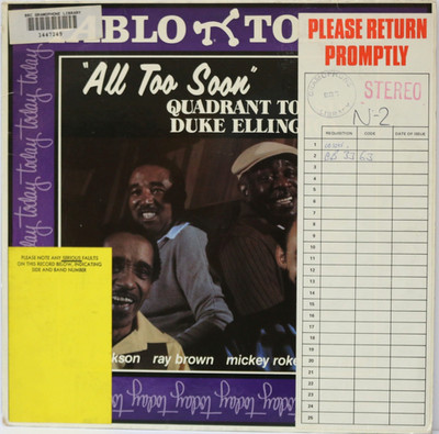 QUADRANT ''ALL TOO SOON'' TOASTS DUKE ELLINGTON BBC GRAMOPHONE LIBRARY VINYL LP