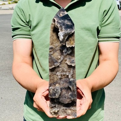 4.4LB Natural Sphalerite Crystal Cave Obelisk Quartz Crystal Energy Column