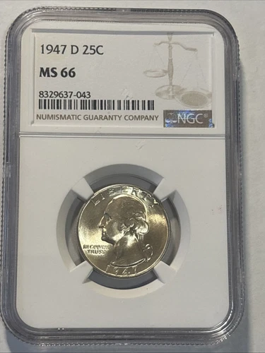 1947-D 25c Washington Quarter NGC MS66