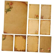 Stationery Paper, 64 Pcs Retro Kraft Paper Stationery, 8 Craft Design Styles, B
