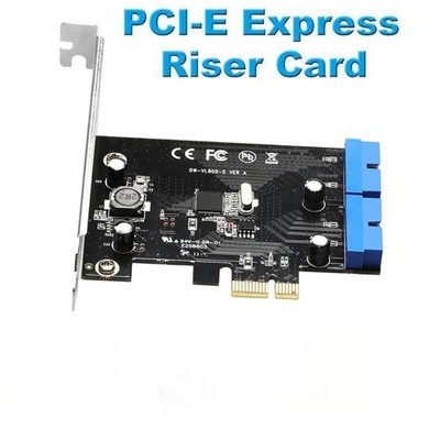 Pcie To 2 Ports 19 Pin USB 3.0 Riser Card Dual Internal 20 Pin Converter Adapter