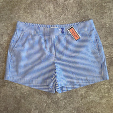 Vineyard Vines Seersucker Dayboat Chino Shorts Women  s 8 3in Mid Rise Pockets