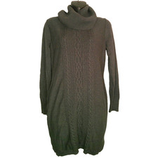 Dockers Women's Medium Gray Turtleneck Knit Sweater Dress