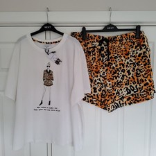 NEXT Proud London Womens Animal Print Pyjamas Shorts Set SIZE XXL 24 -26 New