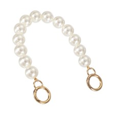 Imitation Pearl Purse Strap, 12" Handbag Chain with Spring Clasp, 18mm