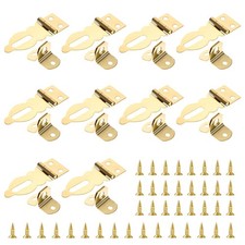 10 Pcs Mini Padlock Hasp Decorative Hasps Gold Metal Latch with Screws for...
