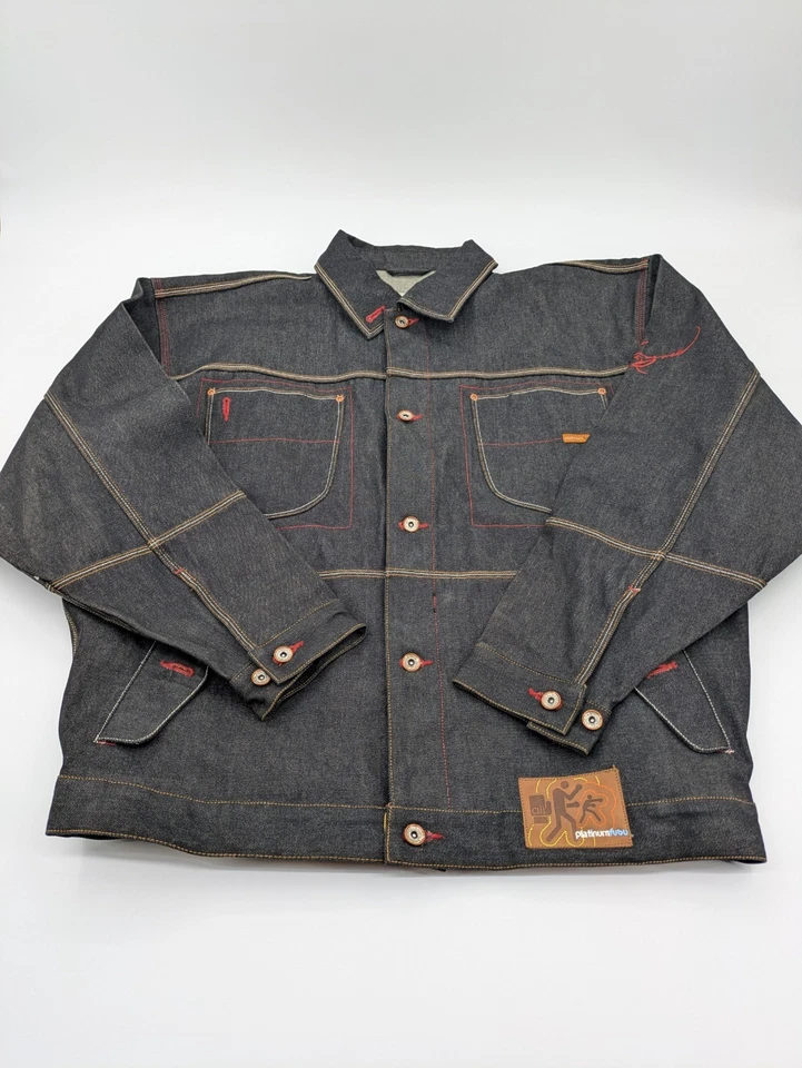 Vintage PLATINUM FUBU 3XL Muhammad Ali Round 1 Denim Jean Jacket 2000s Boxing - Image 2 of 4