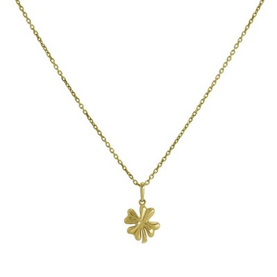 Halskette 9 kt Gold vierblättriges Kleeblatt 16 - 20 cm Viel Glück