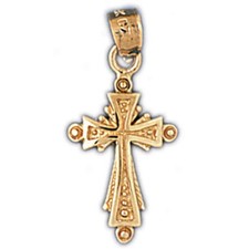 Cross Charm Pendant 14k Gold