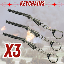 3 Pack Shotgun Bird Hunt Keychain Gun Model Metal Military Keyring Key Ring Gift