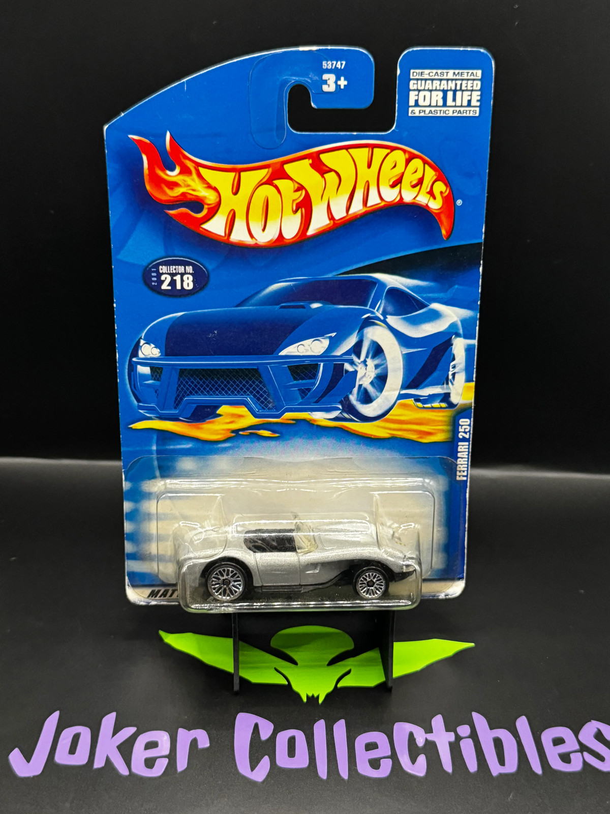 Hot Wheels 2001 Silver Ferrari 250 Lace Spoke Wheels Collector No. 218