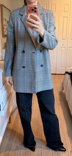 Madewell Oversized Plaid Blazer Black/white Size Small